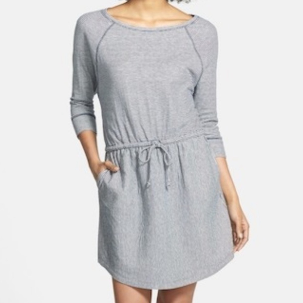 NEWโ Nordstrom Caslon Striped Relaxed Fit Dress Size XL Pockets Drawstring Waist